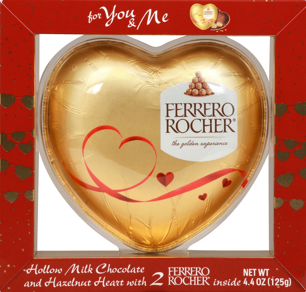 slide 7 of 7, Ferrero Rocher For You & Me Hollow Milk Chocolate and Hazelnut Heart 4.4 oz, 4.4 oz