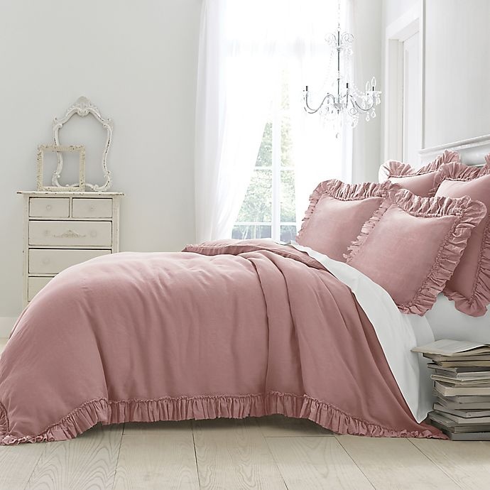 slide 1 of 1, Wamsutta Vintage Gauze Ruffle Full/Queen Duvet - Mauve, 1 ct