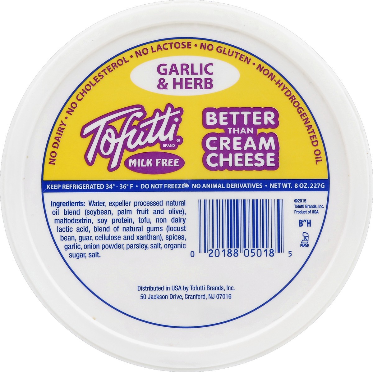 slide 2 of 3, Tofutti Garlic Herb Cream Cheese, 8 oz