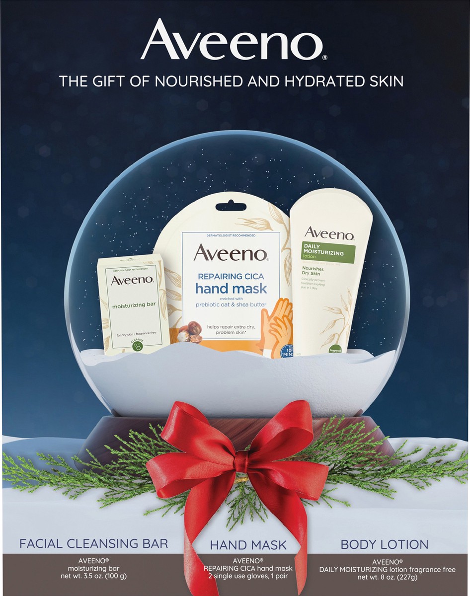 slide 3 of 13, Aveeno Holiday Hand & Body Skincare Gift Set, 3 items, 1 ct