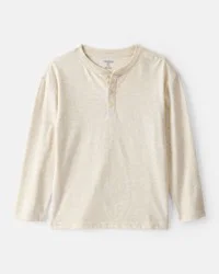 Oshkosh Boys Long-Sleeve Henley - Cream - Size 10