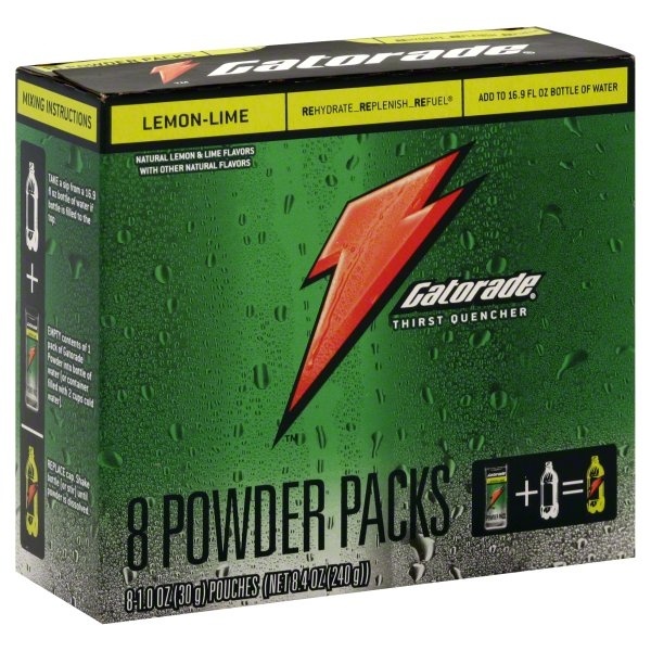 slide 1 of 1, Gatorade Powder Stix Lemon Lime, 8 ct