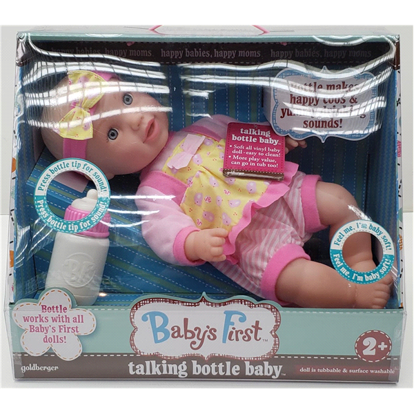 slide 1 of 1, Baby's First Talking Bottle Baby Doll - Outfit Color Varies, 1 ct