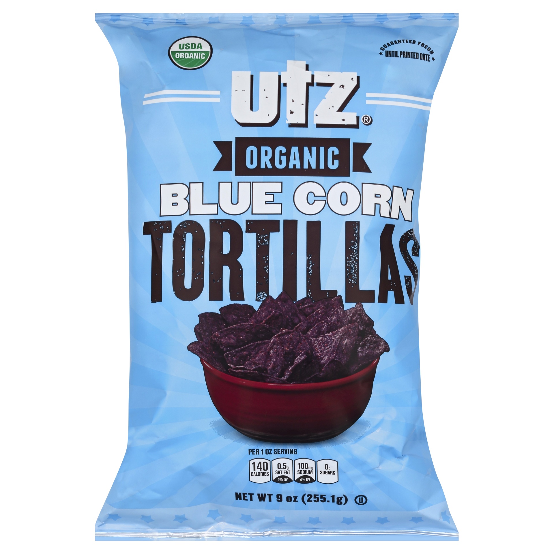 slide 1 of 5, Utz Organic Blue Tortilla Chips, 9 oz