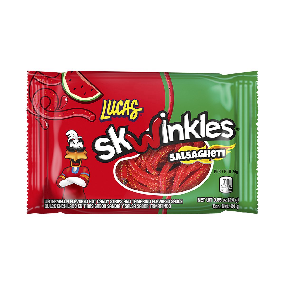 slide 1 of 5, Lucas Skwinkles Salsagheti Watermelon Flavored Candy Strips 0.85 oz, 0.85 oz