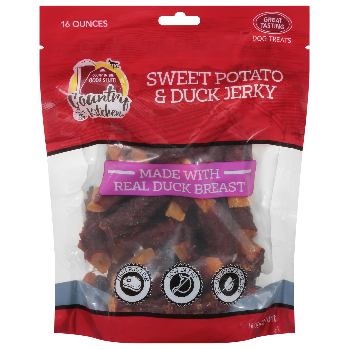 slide 3 of 4, Country Kitchen Sweet Potato & Duck Jerky Dog Treats 16 oz, 5 oz