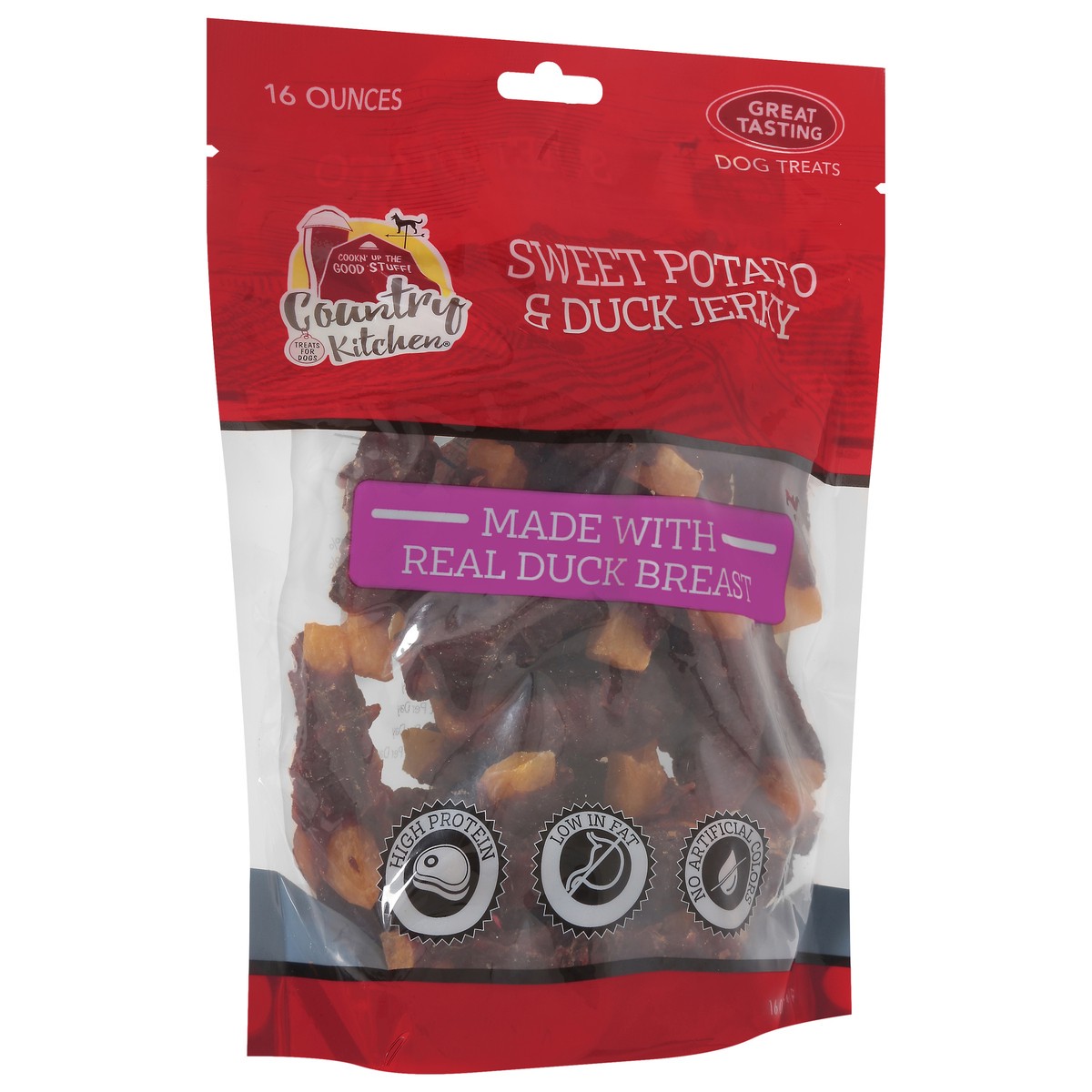 slide 2 of 4, Country Kitchen Sweet Potato & Duck Jerky Dog Treats 16 oz, 5 oz