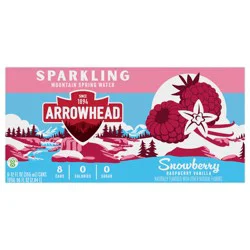 Arrowhead Sparkling Water Aluminum Can Snowberry - Raspberry Vanilla Flavor 12 oz Can
