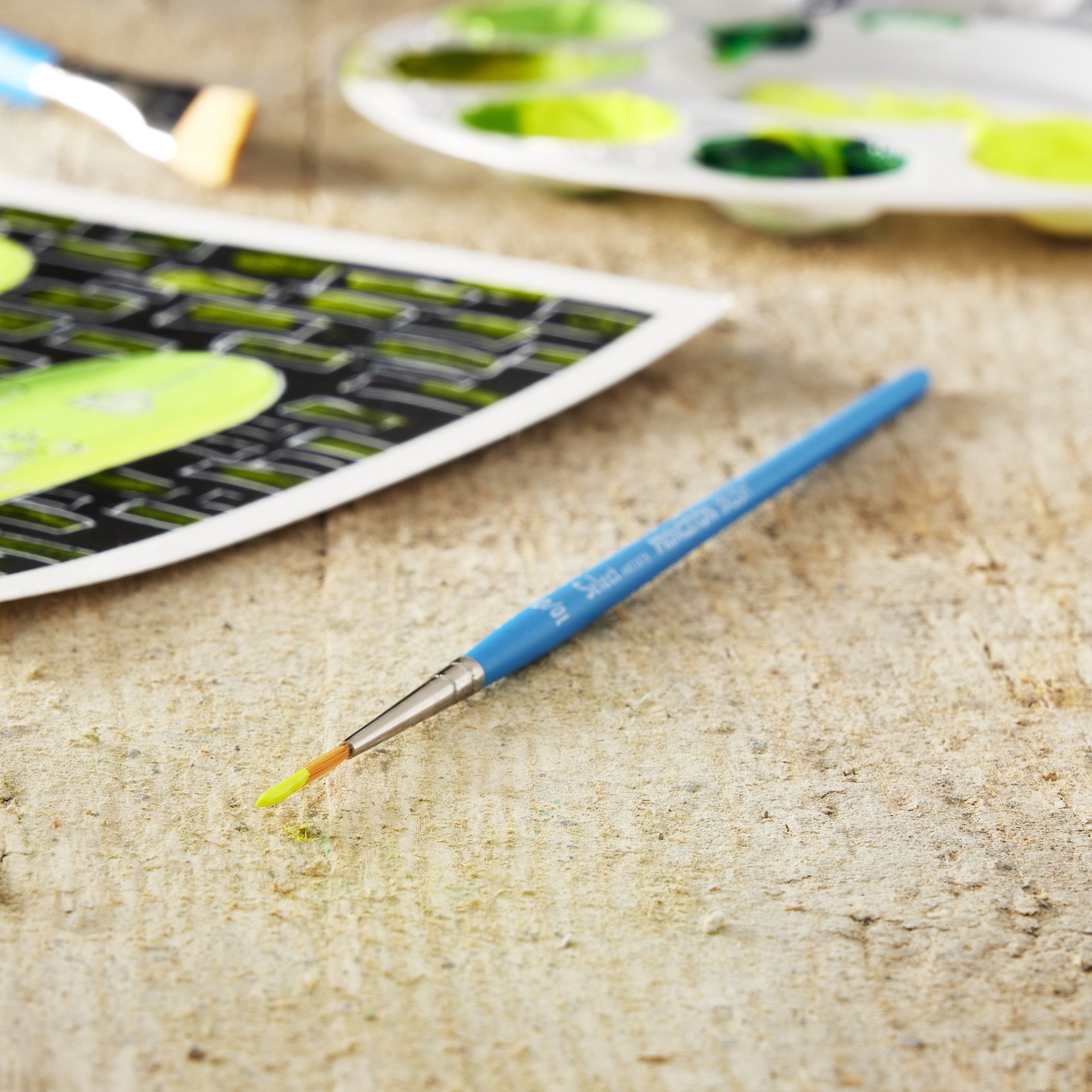 slide 5 of 5, Princeton Artist Brush Co Princeton Select Artiste Series 3750 Short Handle Script Liner Brush, 10/0