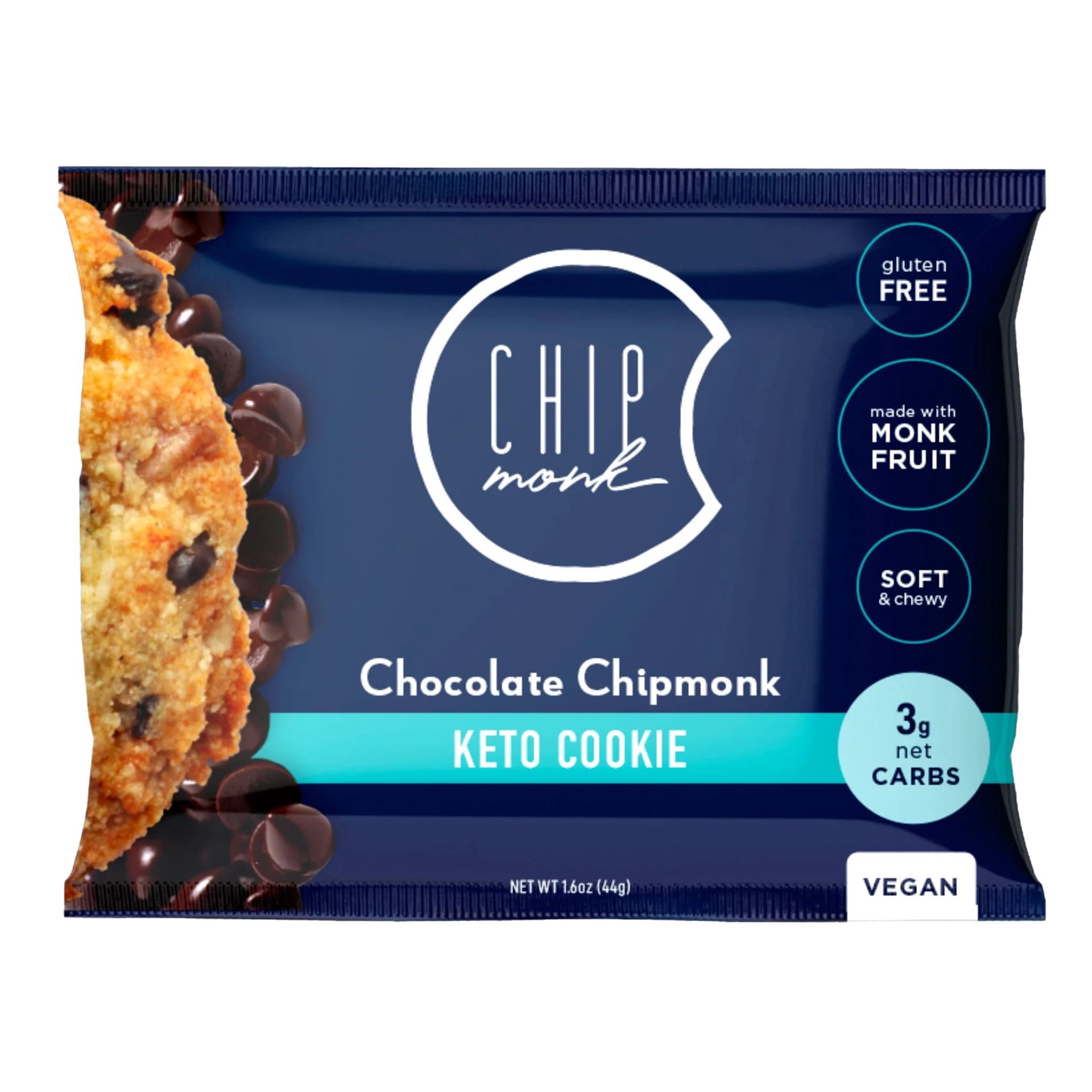 slide 1 of 1, Vegan Chocolate ChipMonk Keto Cookie, 1.7 oz