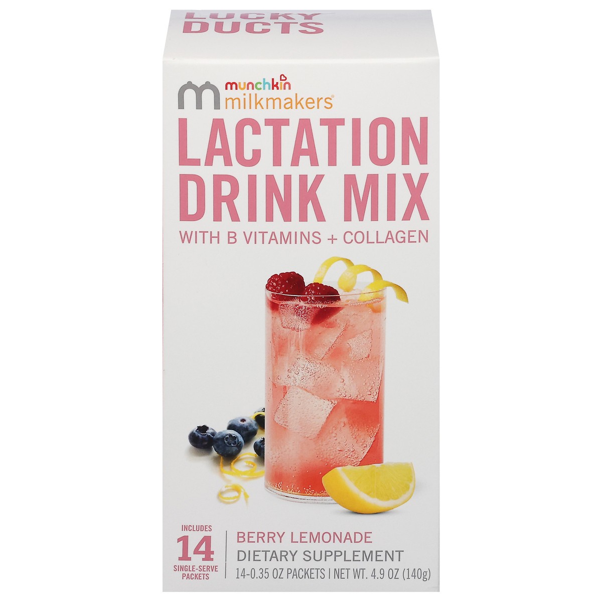 slide 1 of 11, Munchkin Lactation Berry Lemonade Drink Mix 14 ea, 14 ct