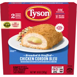 Tyson Frozen Stuffed Chicken Breasts Cordon Bleu, 2 Count