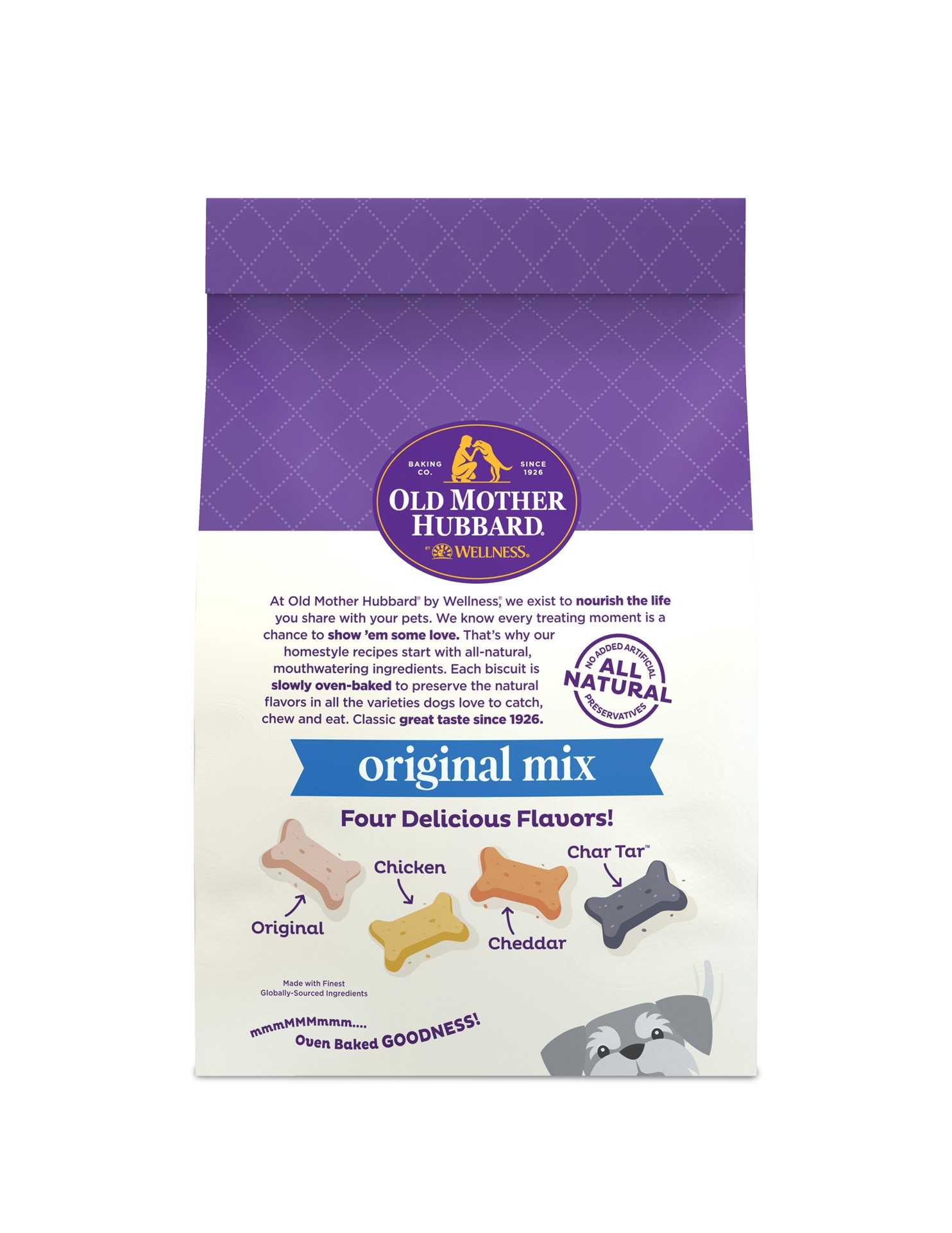 slide 3 of 4, Old Mother Hubbard Wellness Old Mother Hubbard Classic Original Mix Natural Mini Oven-Baked Biscuits Dog Treats Mini, 3.8 Pound Bag, 1 ct