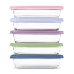 Ello Everyday 10 pc 3 cup Glass Meal Prep Food Storage Container Set