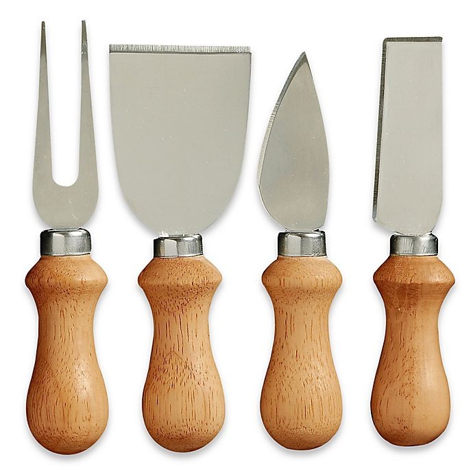 slide 1 of 2, Prodyne Wooden Handle Cheese Knives, 4 ct