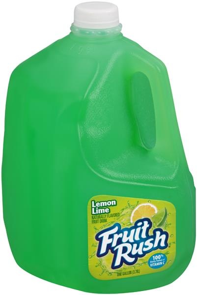 slide 1 of 1, Fruit Rush Lemon Lime Drink Plastic Jug, 128 fl oz