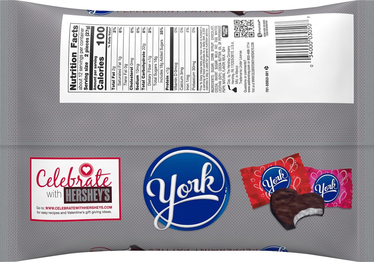 slide 2 of 3, York Heart Shaped Dark Chocolate Covered Peppermint Patties 11 oz, 11 oz