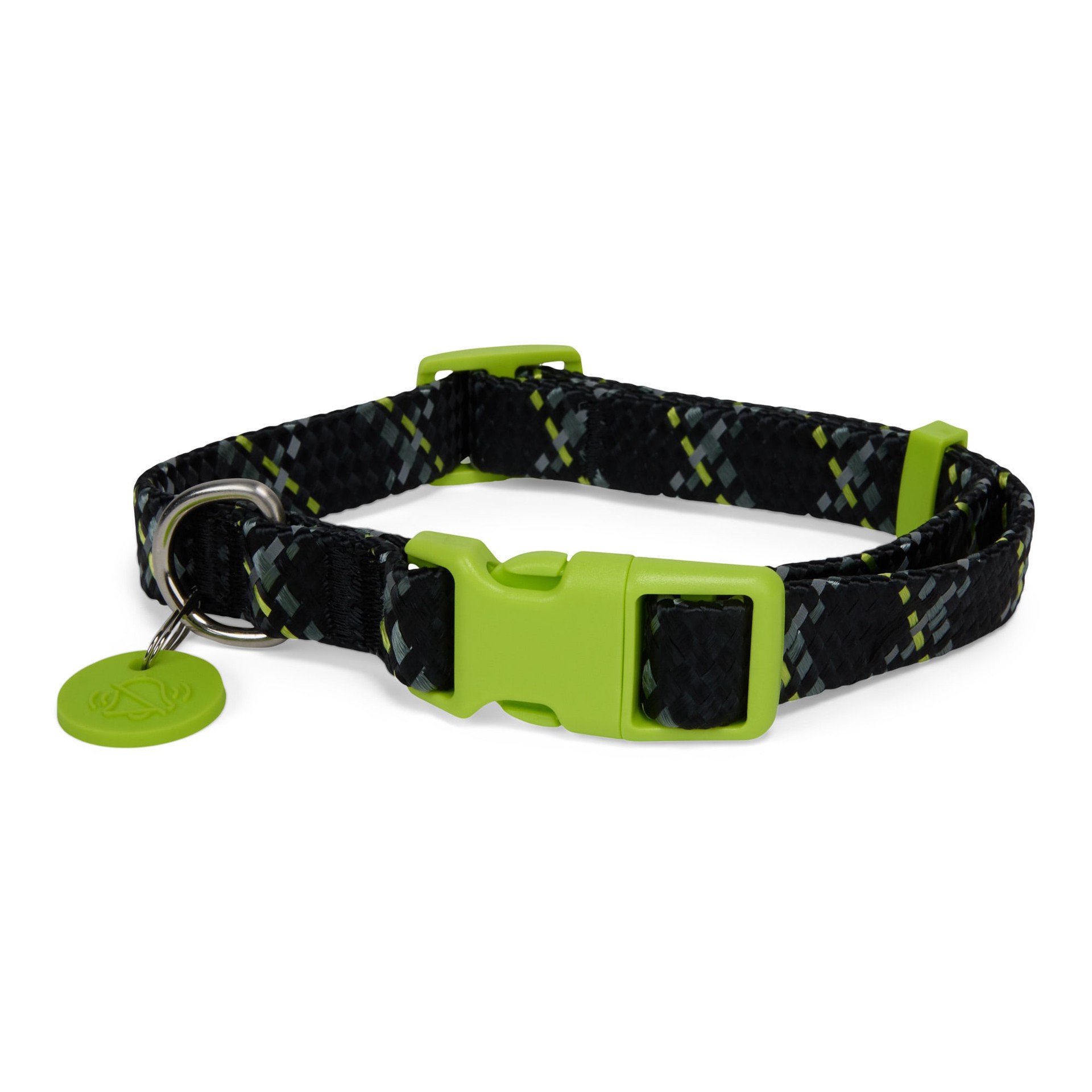 slide 1 of 1, YOULY Adventure Reflective Dog Collar, Black, Medium, MED