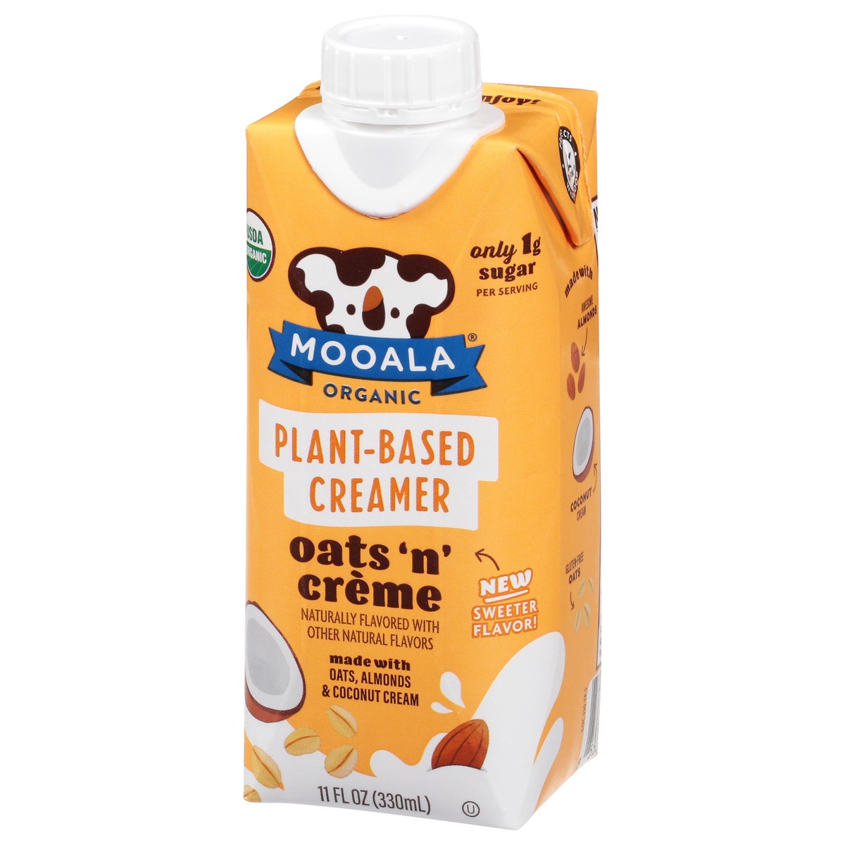 slide 2 of 14, Mooala Organic Oats'n' Creme Plant-Based Creamer, 11.0 fl oz