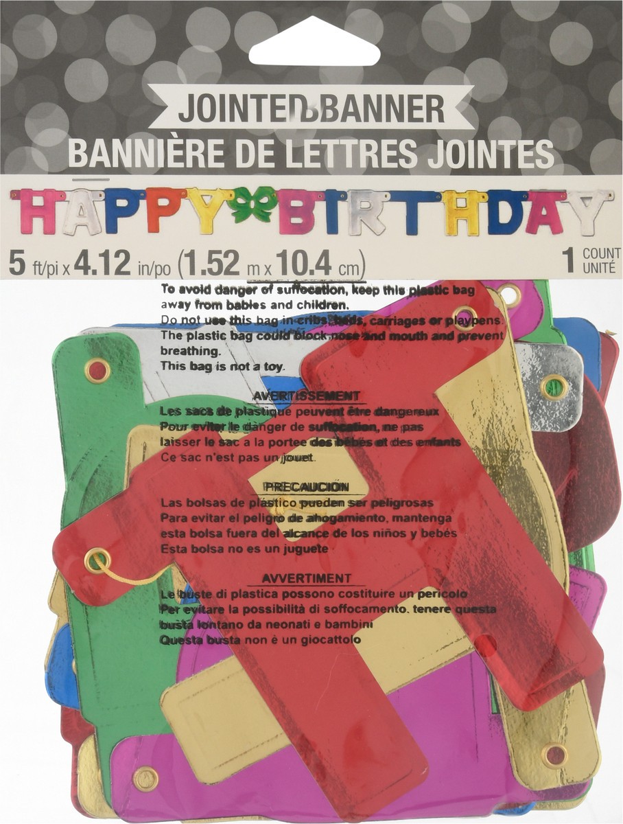 slide 1 of 9, Celebrations Happy Birthday Jointed Banner 1 ea, 1 ct