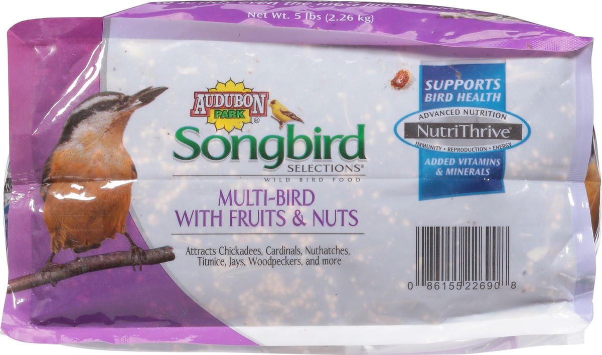 slide 8 of 9, Audubon Park Songbird Selections Wild Multi-Bird with Fruits & Nuts Bird Food 5 lb, 5 lb