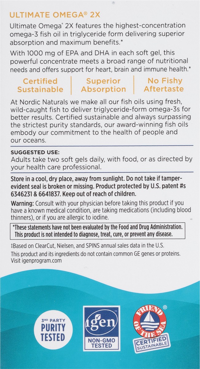 slide 5 of 9, Nordic Naturals 2150 mg Ultimate Lemon Omega 2x 60 Soft Gels, 60 ct