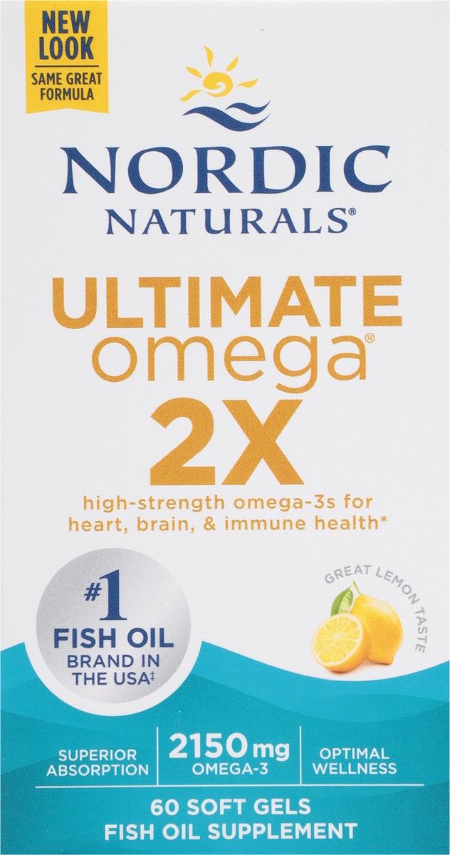 slide 9 of 9, Nordic Naturals 2150 mg Ultimate Lemon Omega 2x 60 Soft Gels, 60 ct