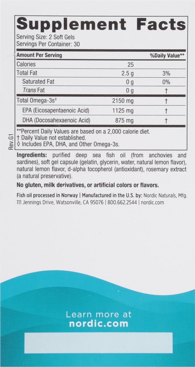 slide 2 of 9, Nordic Naturals 2150 mg Ultimate Lemon Omega 2x 60 Soft Gels, 60 ct