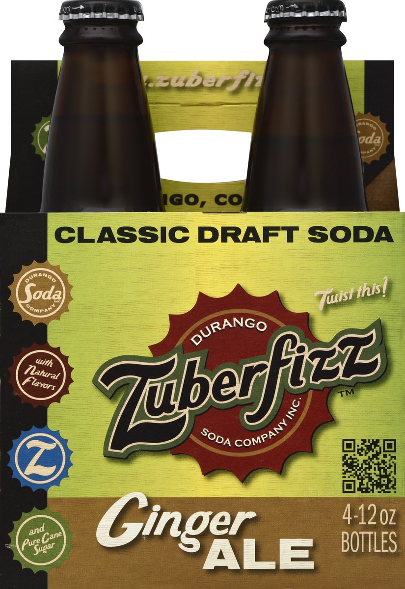 slide 1 of 5, Zuberfizz Ginger Ale 4 ea, 4 ct; 12 fl oz