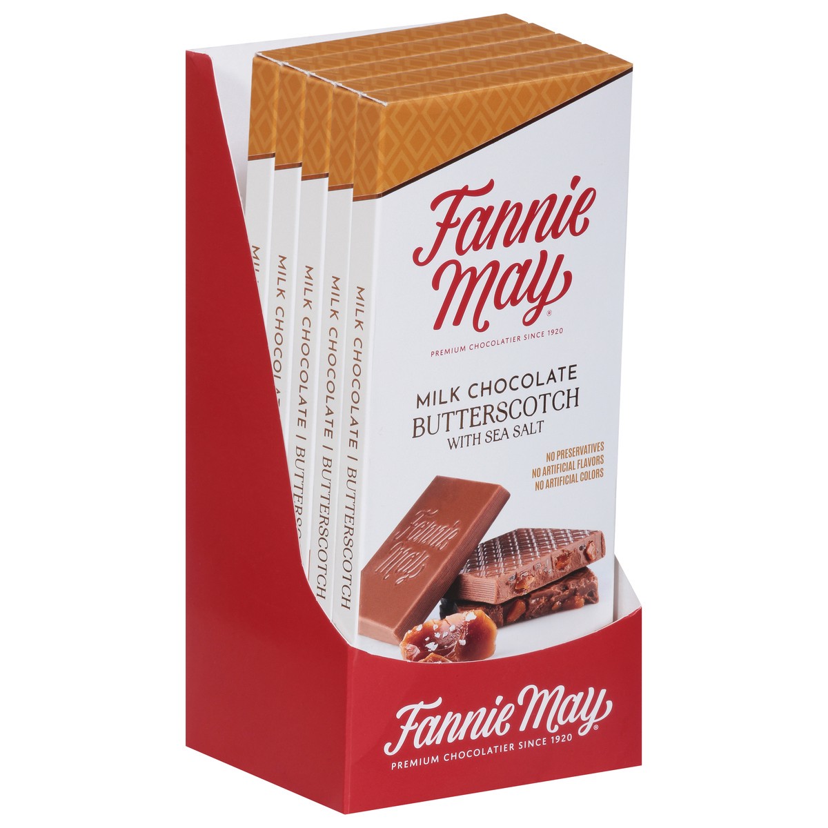 slide 11 of 12, Fannie May Butterscotch with Sea Salt Milk Chocolate 3.5 oz, 3.5 oz