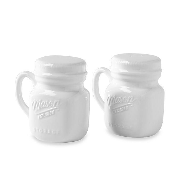 slide 1 of 1, Tabletops Unlimited Mason Porcelain Salt and Pepper Shakers, 1 ct