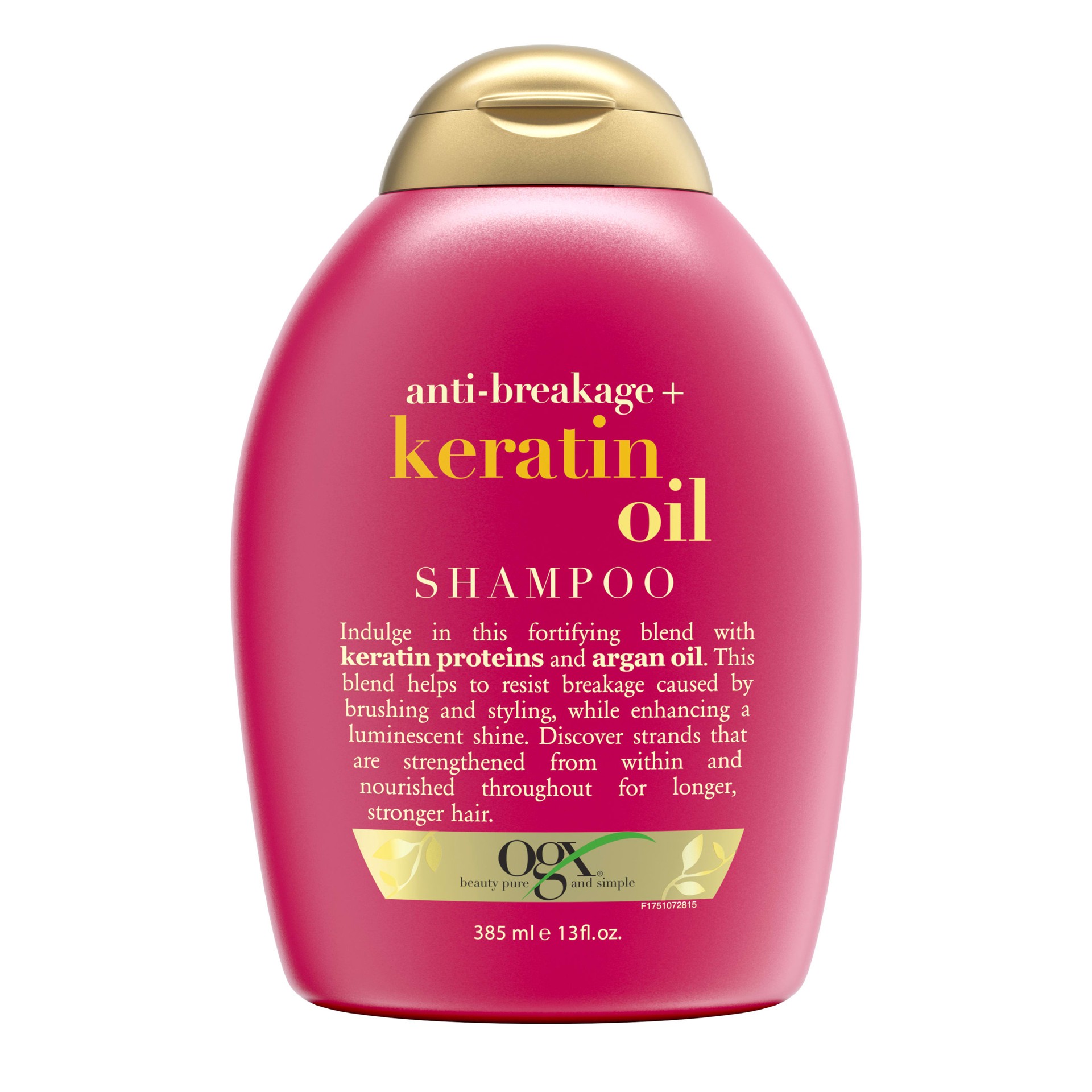 slide 1 of 9, OGX Anti-Breakage + Keratin Oil Fortifying Anti-Frizz Shampoo for Damaged Hair & Split Ends, with Keratin Proteins & Argan Oil, Paraben-Free, Sulfate-Free Surfactants, 13 fl oz