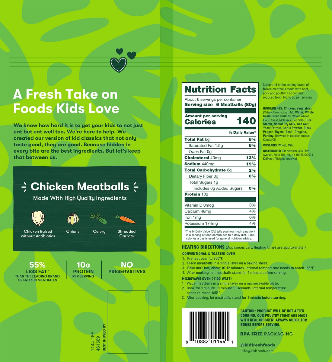 slide 3 of 3, Kidfresh Chicken Meatballs, 16.45 oz