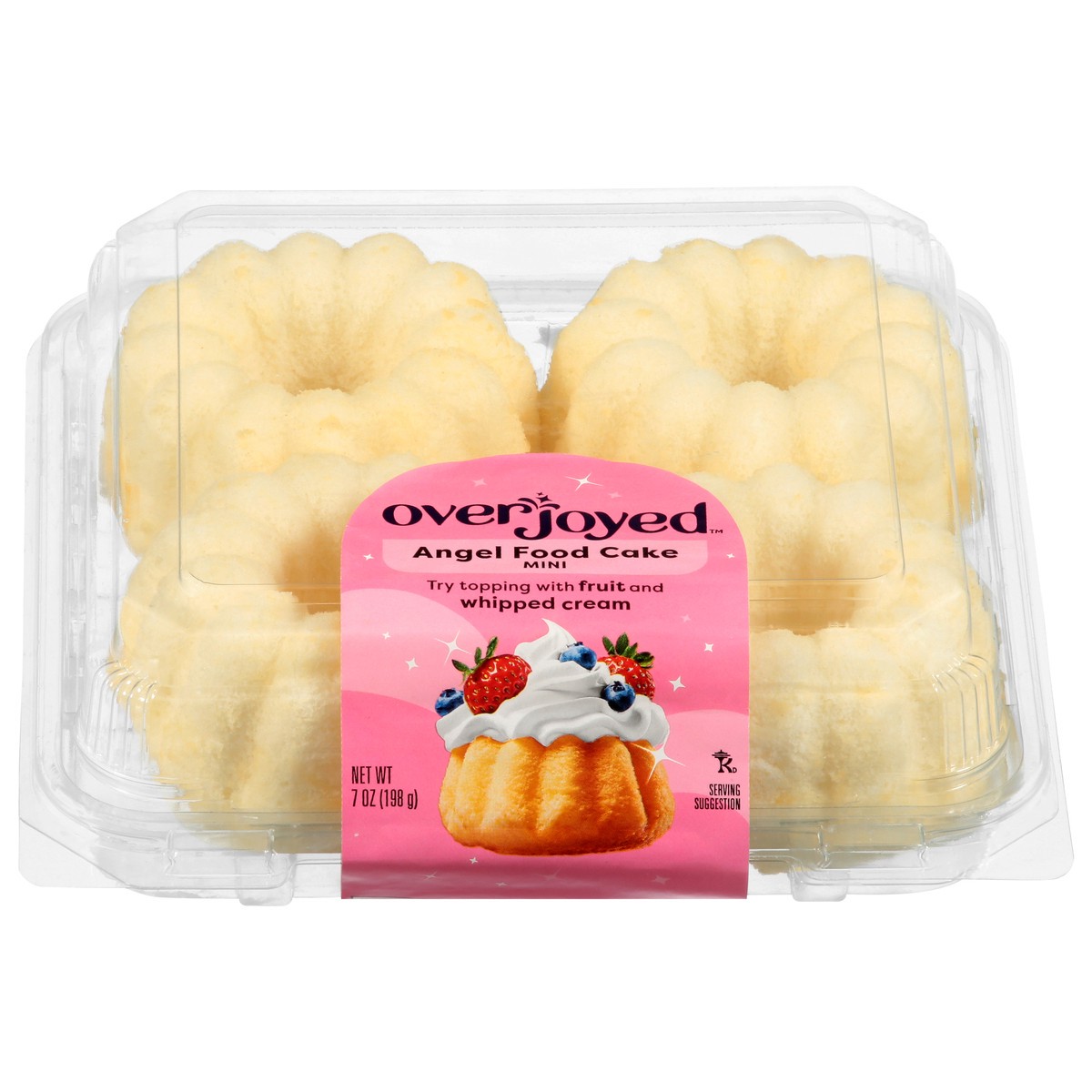 slide 1 of 4, Overjoyed Mini Angel Food Cake 7 Oz - 7 OZ, 7 oz