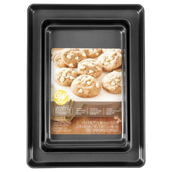 slide 17 of 17, Wilton Perfect Results Premium Non-Stick Bakeware Cookie Pan Set, 3 ct