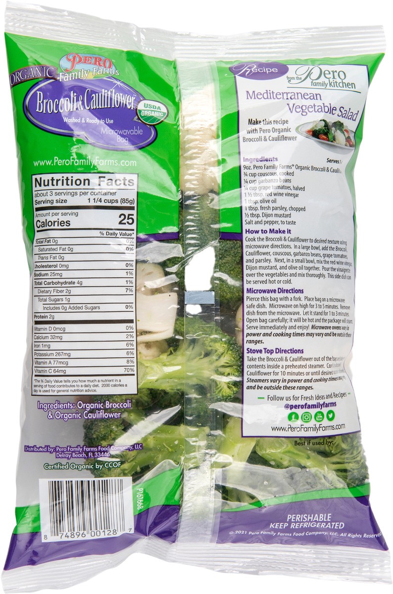 slide 3 of 13, Pero Family Farms Organic Broccoli & Cauliflower, 9 oz