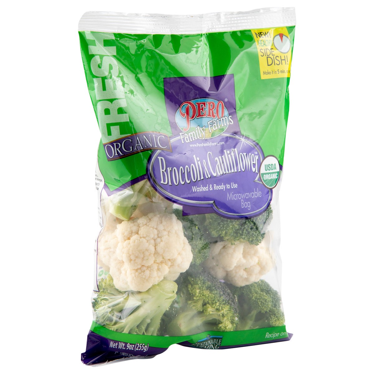 slide 5 of 13, Pero Family Farms Organic Broccoli & Cauliflower, 9 oz