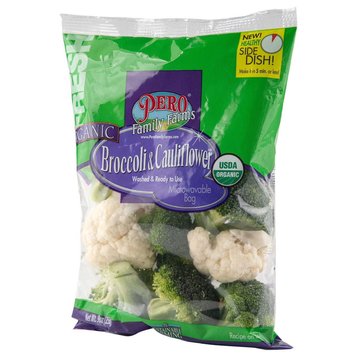slide 6 of 13, Pero Family Farms Organic Broccoli & Cauliflower, 9 oz
