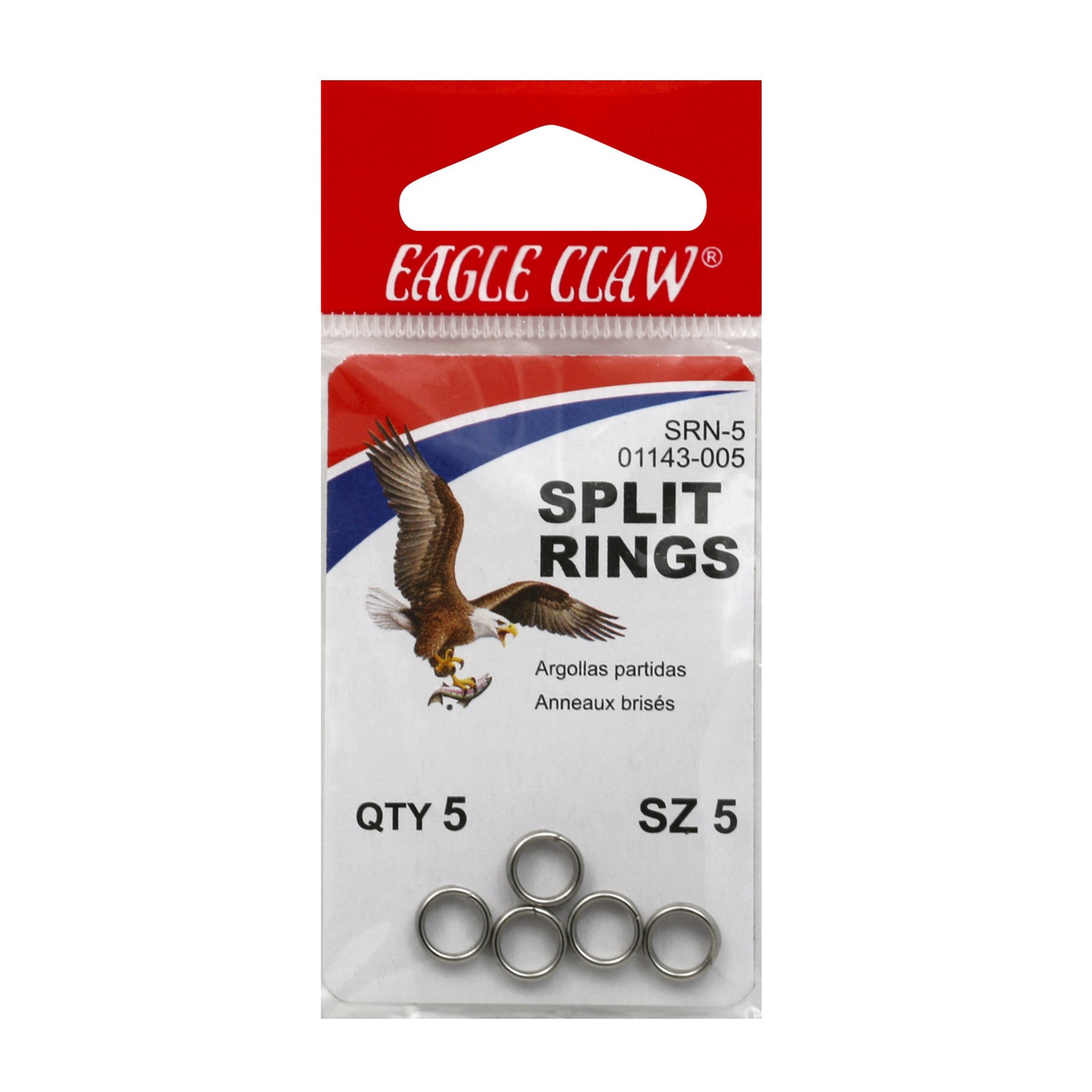 slide 1 of 1, Eagle Claw Split Rings Size 5, Size 5