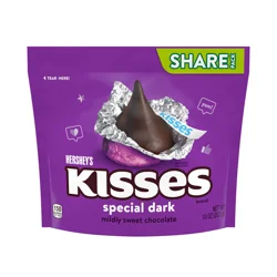Hershey's Kisses Special Dark Mildly Sweet Chocolate Candy Share Pack, 8.7 oz