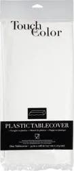 Touch of Color White Plastic Tablecover 1 ea