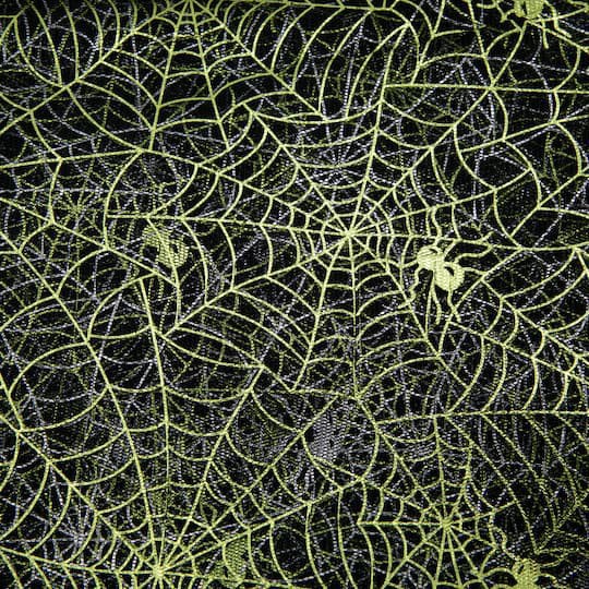 slide 1 of 4, Wyla Black & Green Web Printed Mesh, 60 in