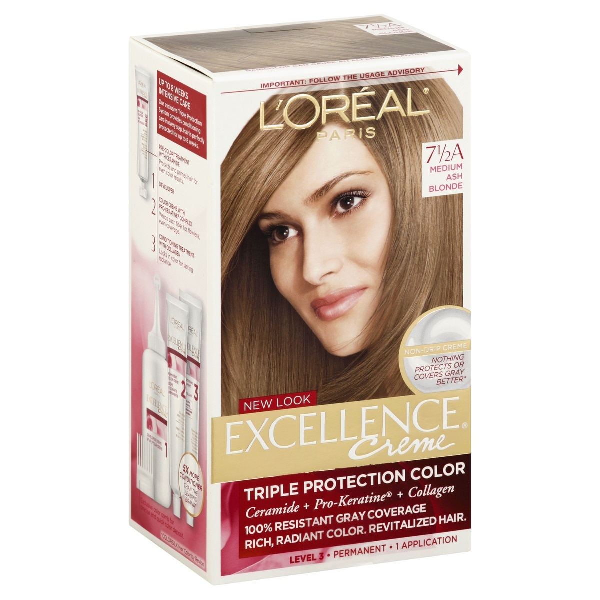 slide 1 of 4, L'Oréal Excellence Creme Medium Ash Blonde 7.5a, 1 ct