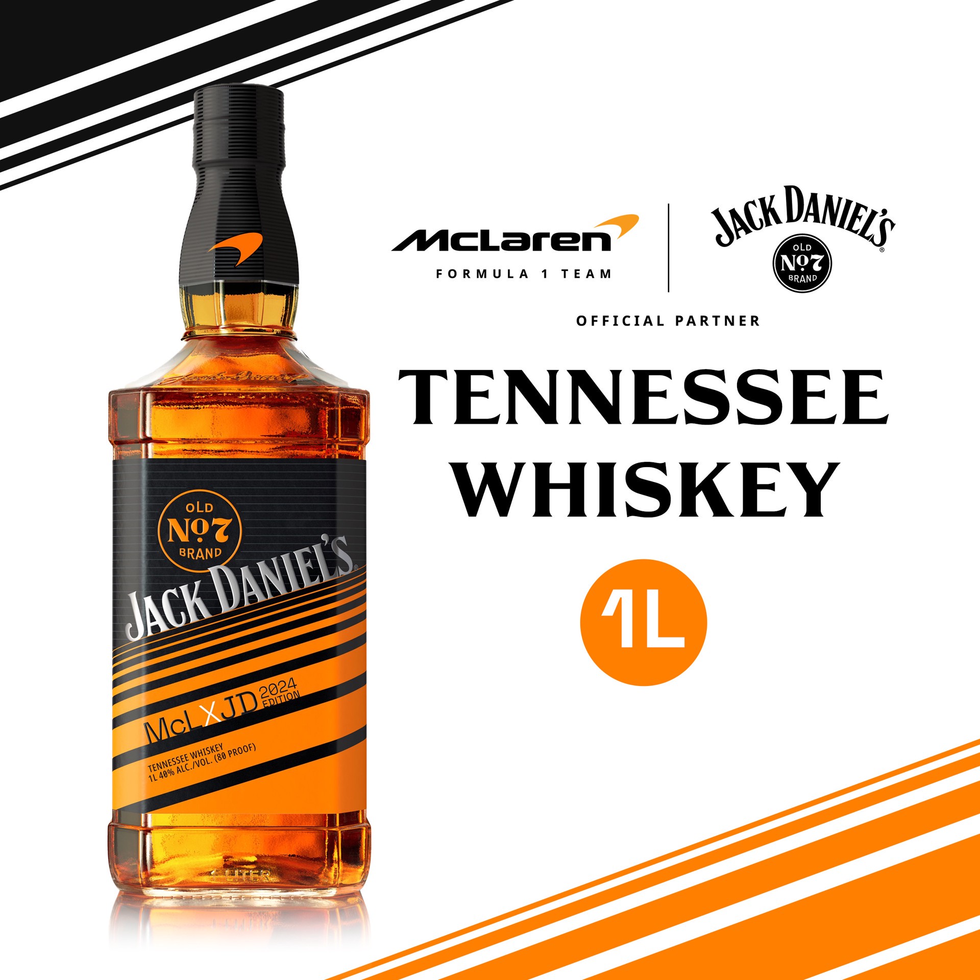 slide 1 of 5, Jack Daniel's Tennessee Whiskey McLaren F1 Racing Edition 1L 80 Proof, 1000 ml