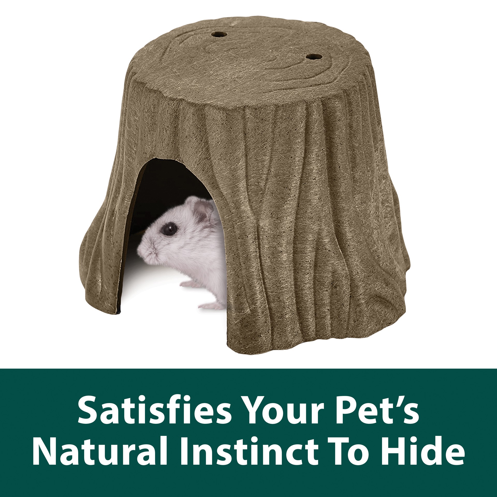 slide 2 of 8, Kaytee Hard Goods Kaytee Natural Tree Stump Hideout Small, 1 ct