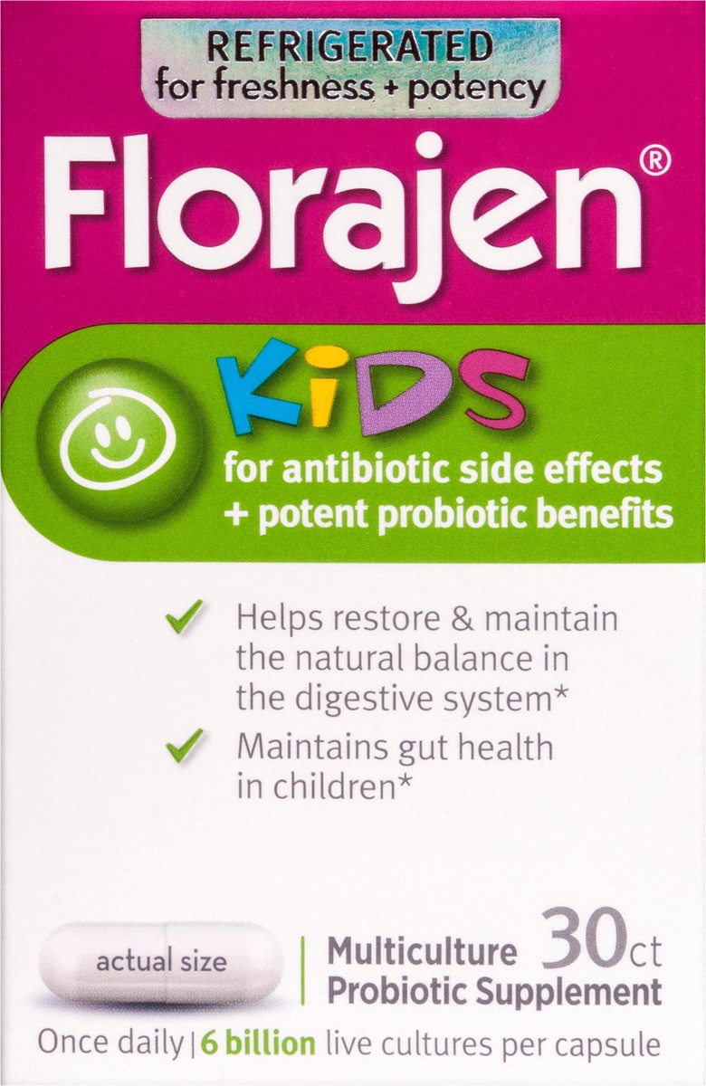 slide 6 of 11, Florajen Kids Multiculture Probiotic Supplement, 30 Capsules, 1 ct