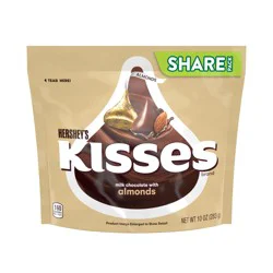 Hershey's Kisses Milk Chocolate with Almonds Candy Share Pack, 8.7 oz