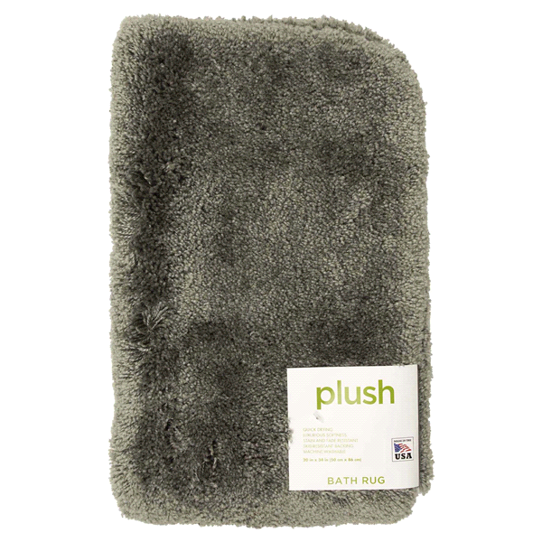 slide 4 of 5, Mohawk Plush Bath Rug, Pewter, 20 in x 34 in