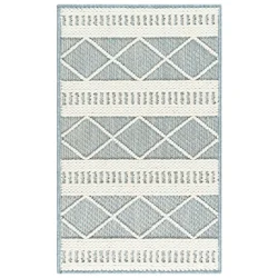 Gertmenian Regent Krie Scatter Rug - 20 in x 32 in, Blue Cream