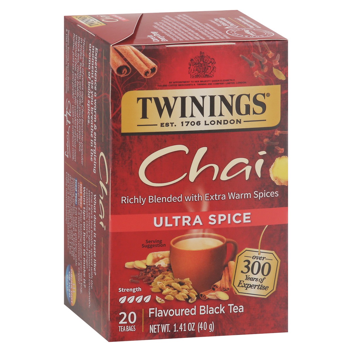 slide 2 of 9, Twinings Chai Ultra Spice Flavoured Black Tea 20 Tea Bags, 20 ct